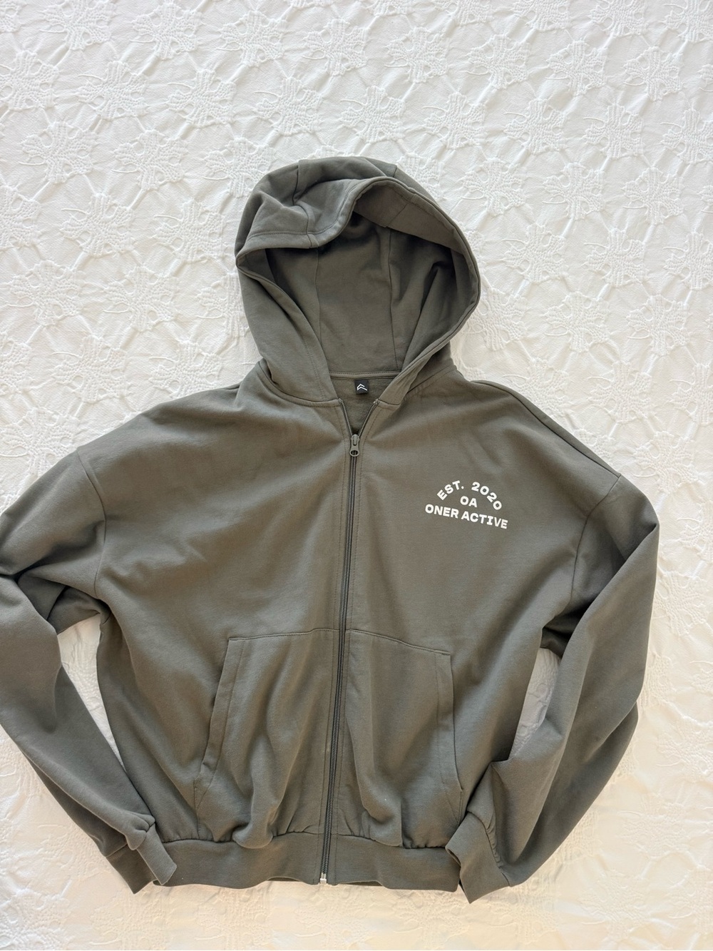 Oner Active Olive Green Full-Zip Hoodie Jacket